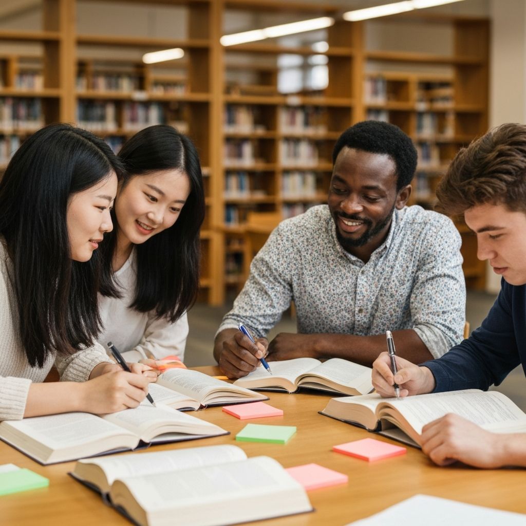 Students studying together